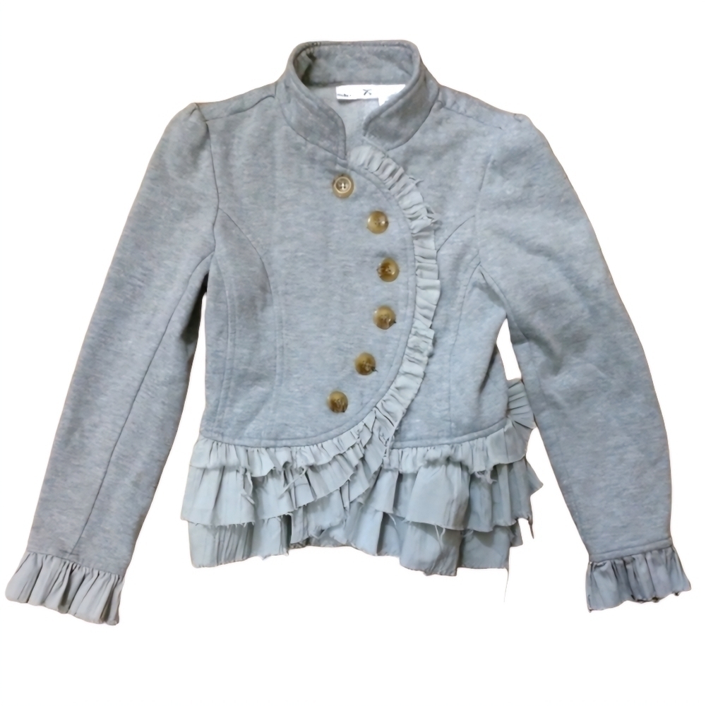 Scooter Brown Sweater Jacket‎ with Ruffle Waist
